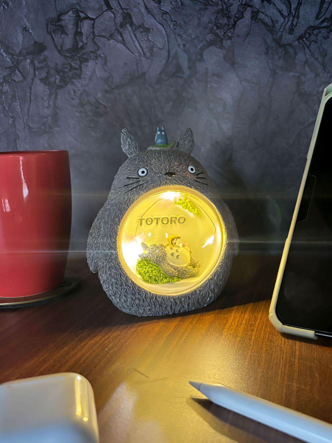 

COMICSENSE My Neighbor Totoro Anime Sleeping Spirit Night Lamp, Grey