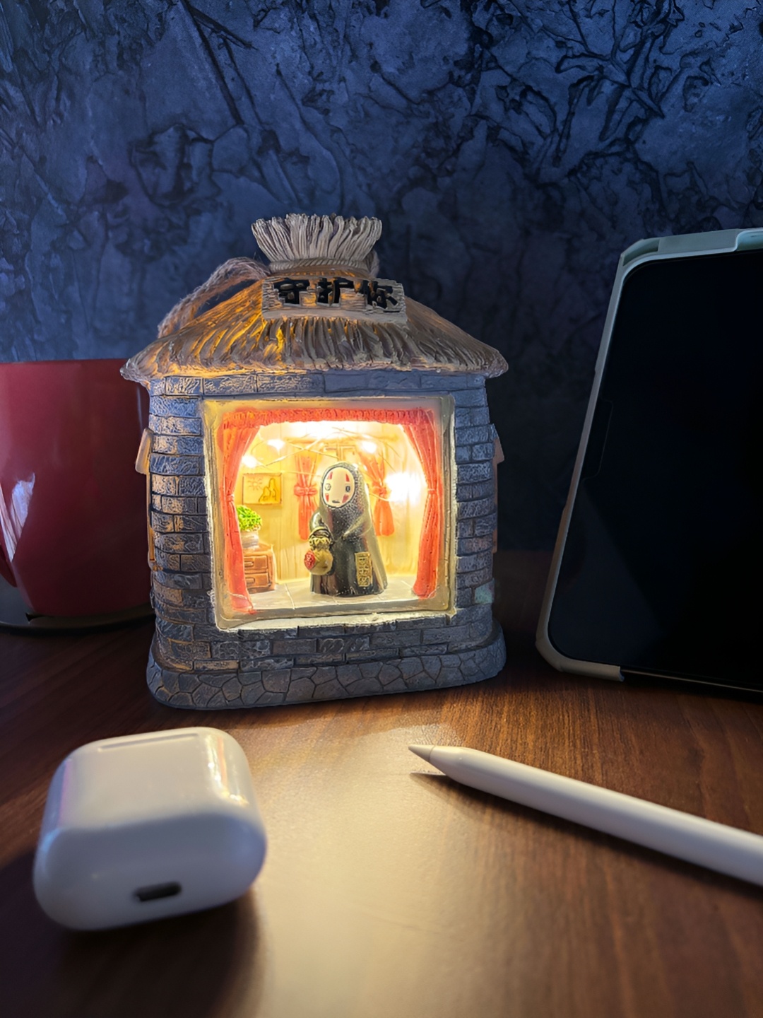 

COMICSENSE Grey & Red My Neighbor Totoro Anime Lonely Spirit Hut Hanging Table Lamp