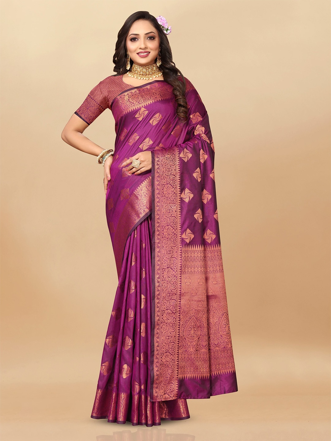 

Upalksh Woven Design Zari Banarasi Saree, Pink