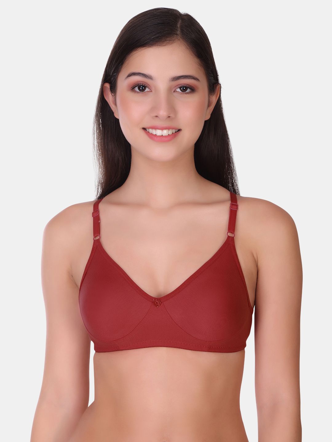 

POOJA RAGENEE Full Coverage Cotton T-shirt Bra With All Day Comfort, Maroon