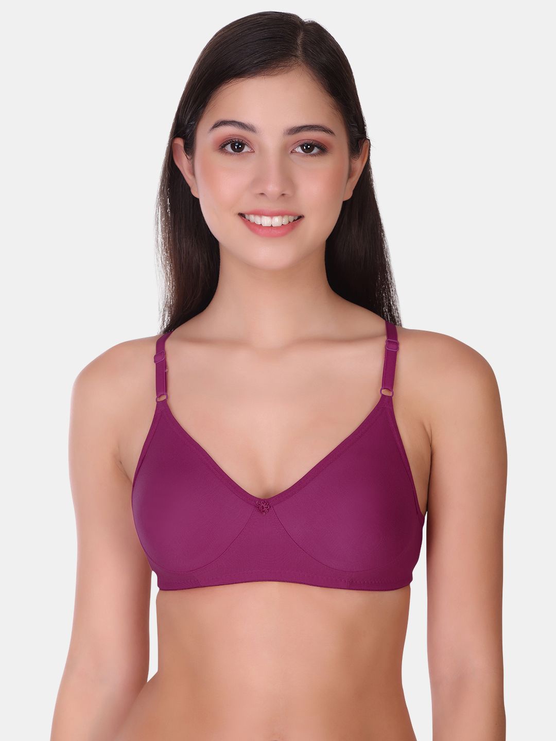 

POOJA RAGENEE Full Coverage Cotton T-shirt Bra With All Day Comfort, Violet