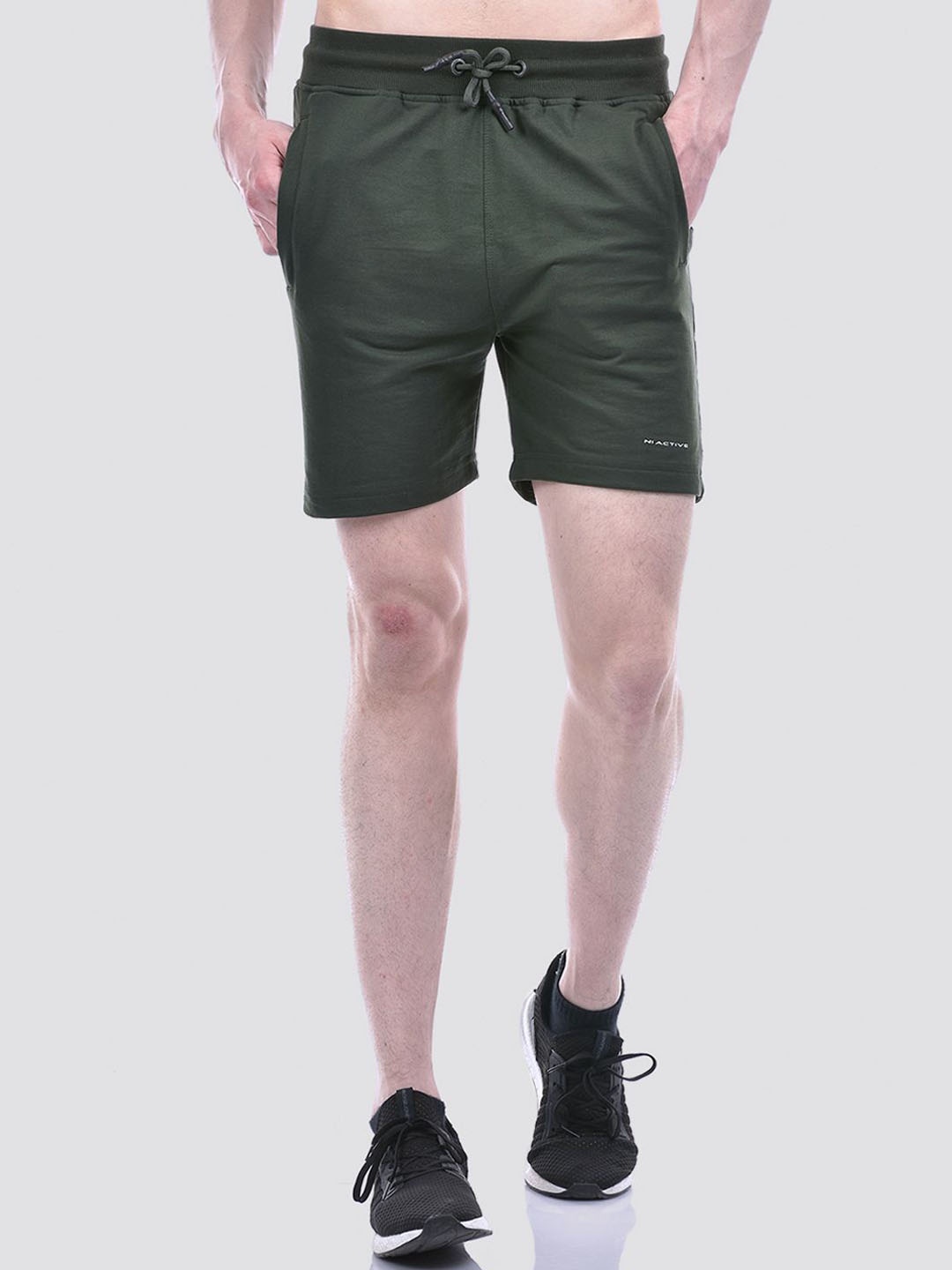 

Numero Uno Men Mid-Rise Terry Shorts, Olive