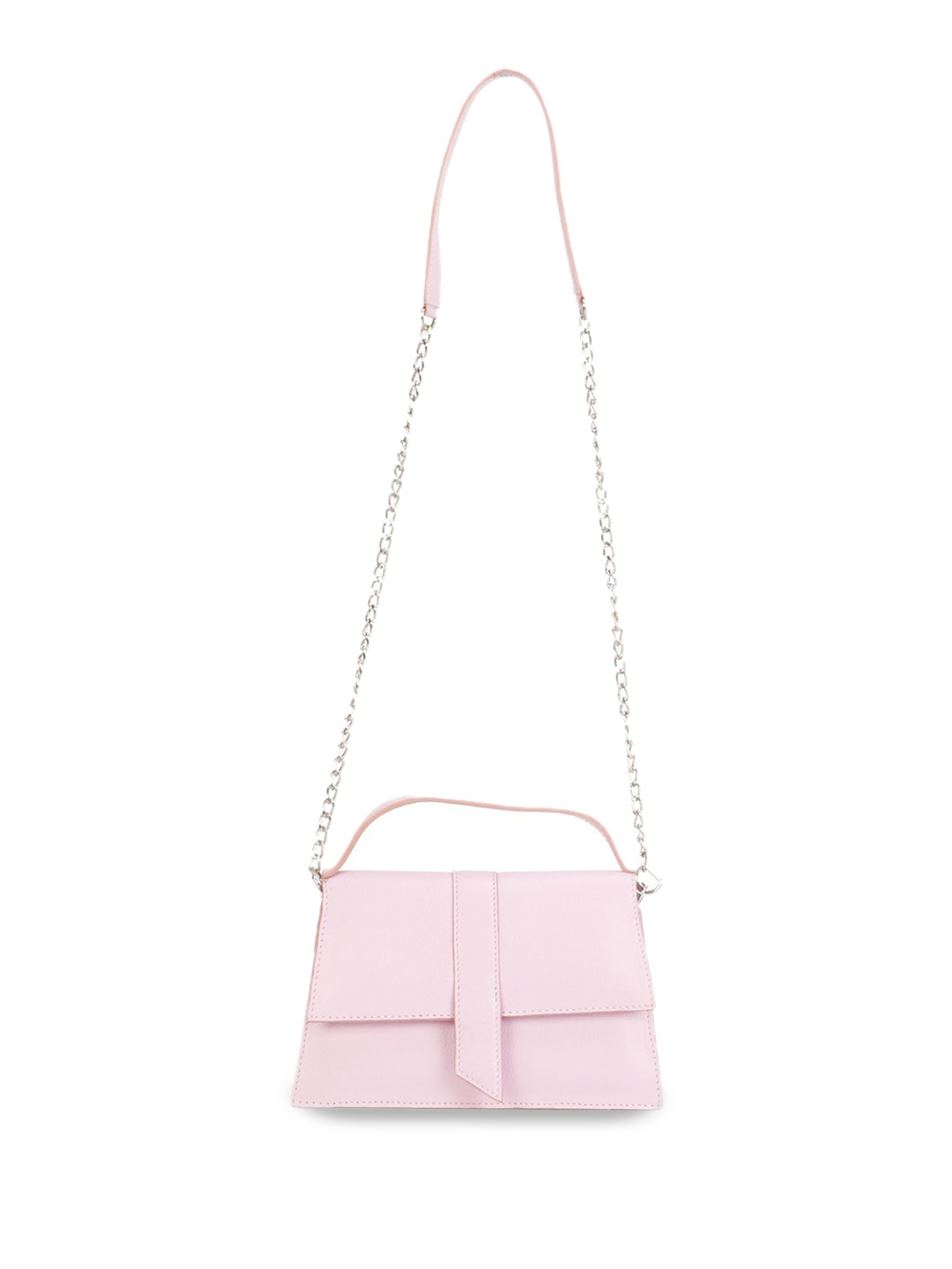 

PERKED Women Leather Structured Sling Bag, Pink