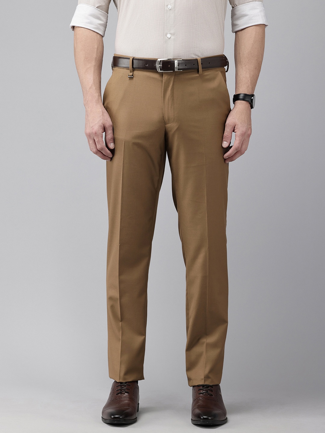 

Van Heusen Men Slim Fit Formal Trousers, Khaki