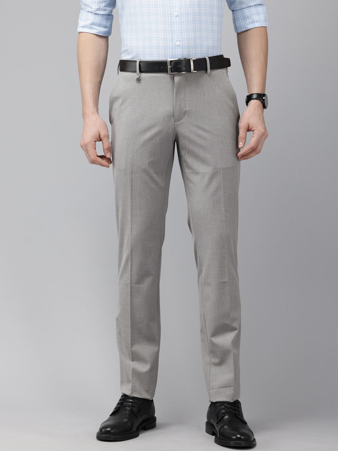 

Van Heusen Men Slim Fit Formal Trousers, Grey