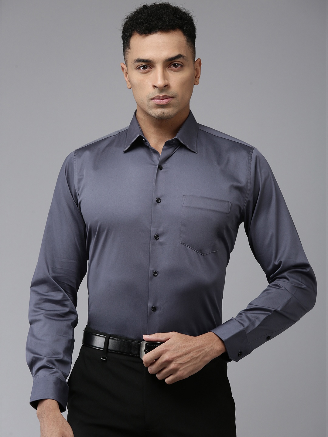 

Van Heusen Slim Fit Spread Collar Formal Shirt, Grey