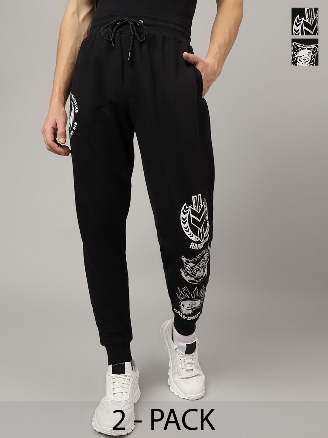 

Free Authority Men Pack Of 2 Call Of Duty Printed Joggers With Shorts, Black