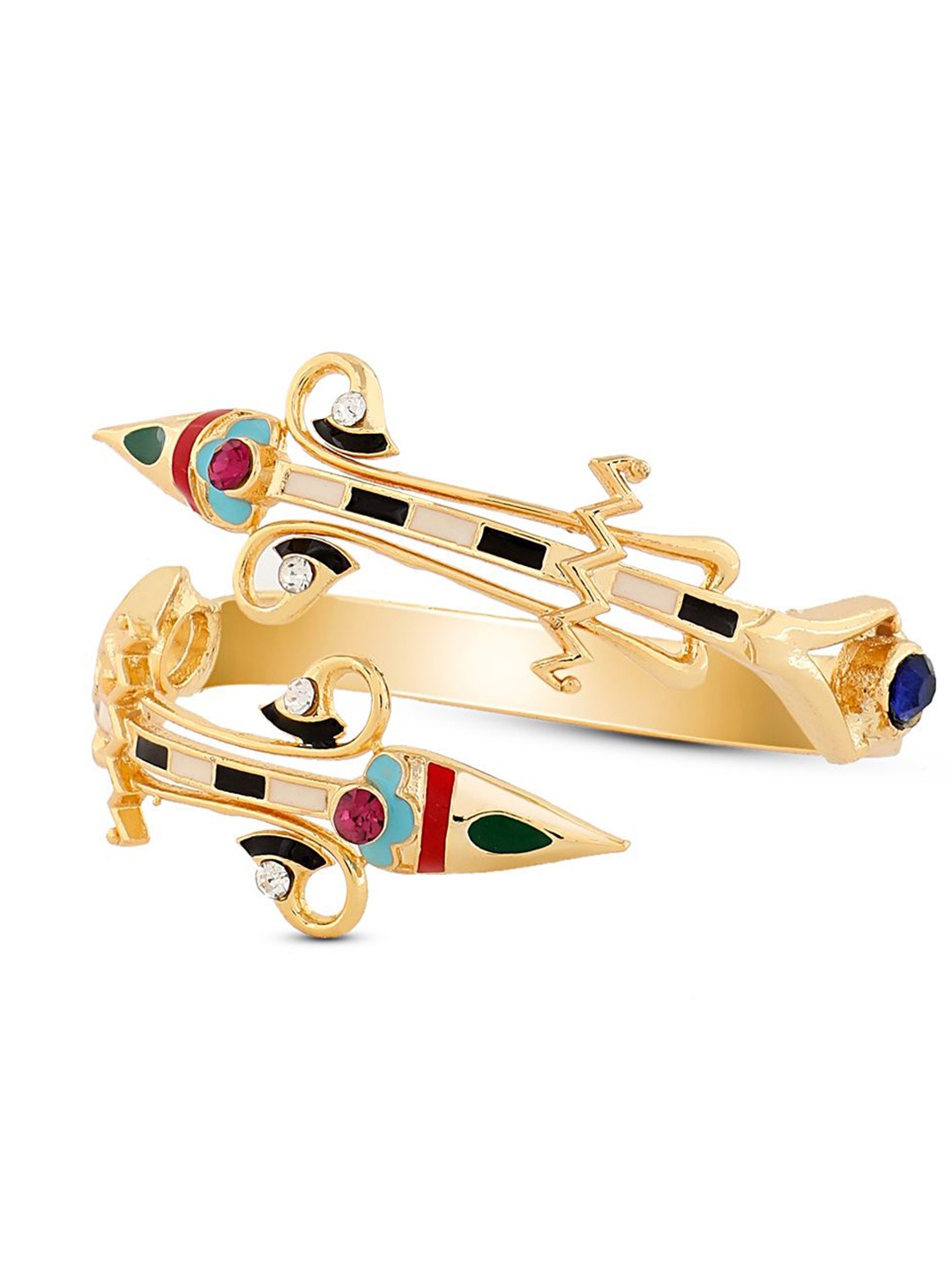 

VALLIYAN BY NITYA Gold-Plated Stones Studded Cuff Bracelet
