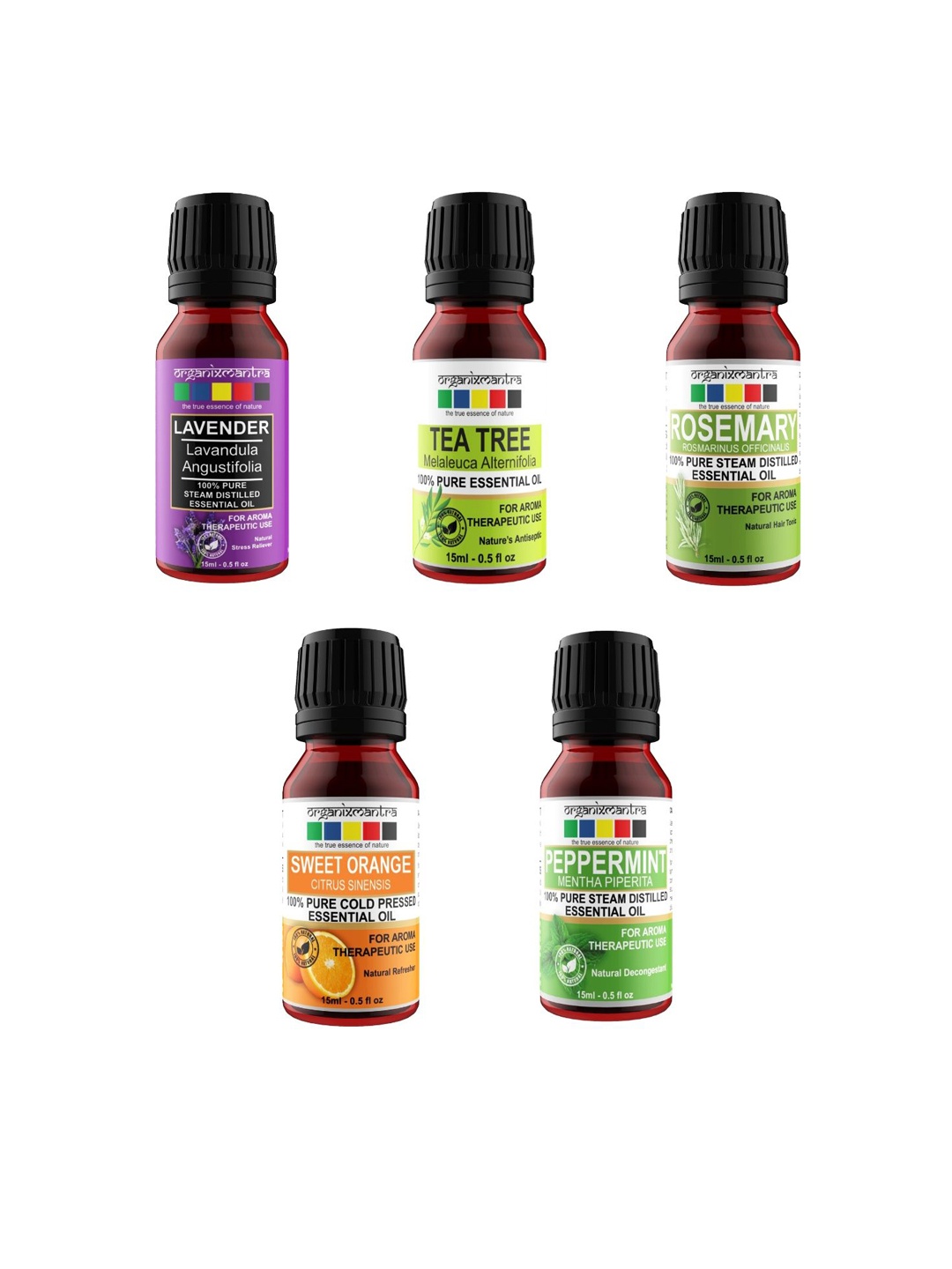 

Organix Mantra Set Of 5 Aromatherapy Essential Oil - 15ml Each, Yellow