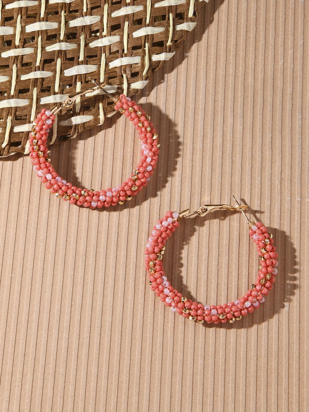

Accessorize Beaded Circular Hoop Earrings, Gold