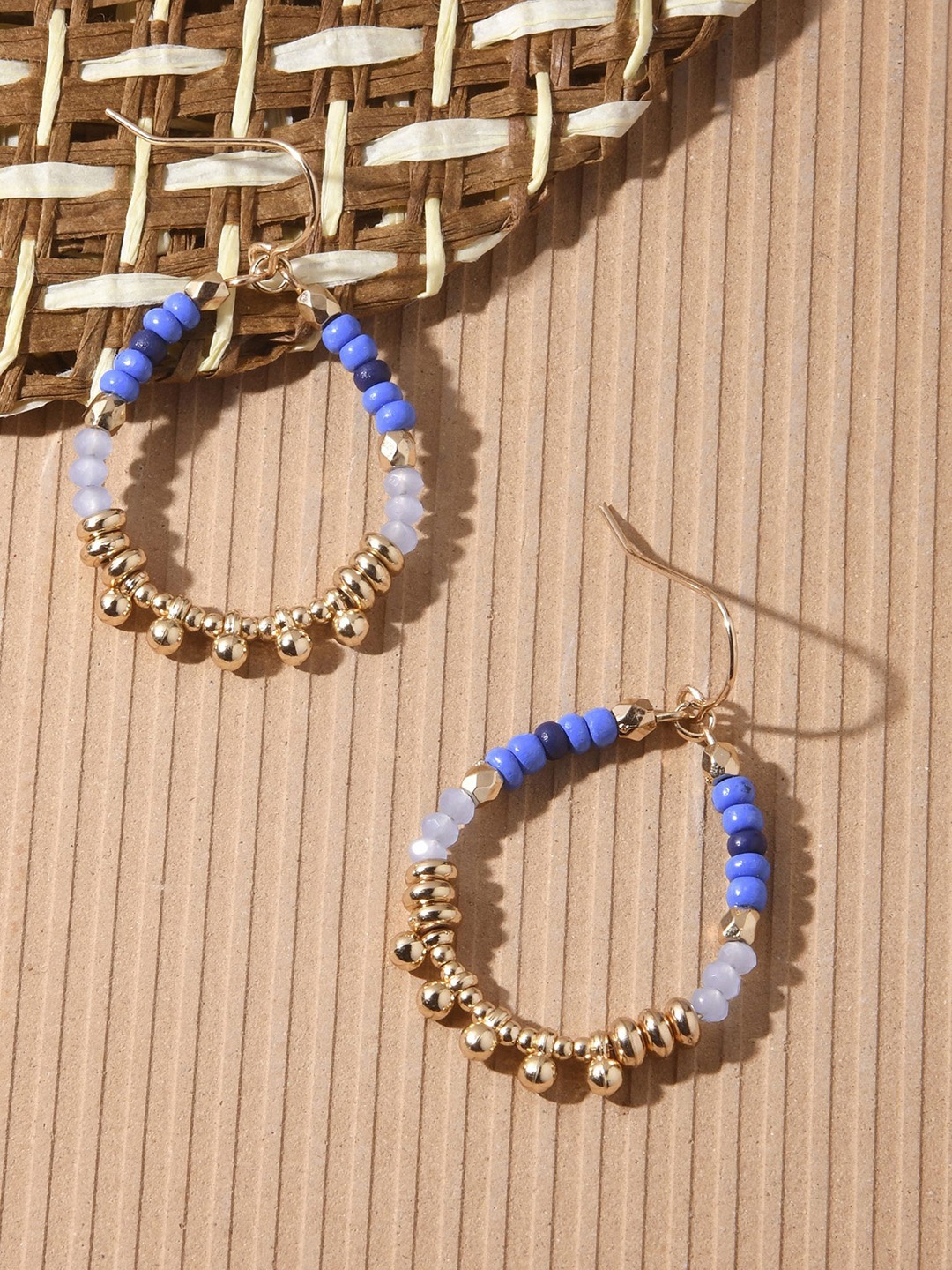 

Accessorize Beaded Circular Hoop Earrings, Blue