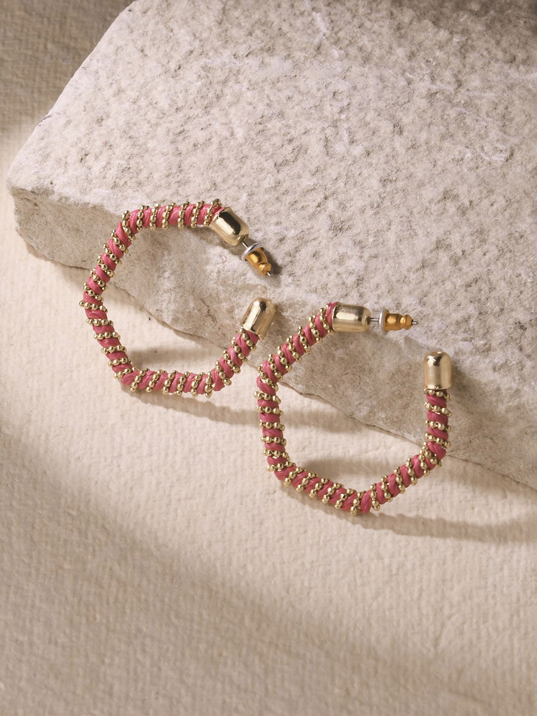 

Accessorize Beaded Hexagon Geometric Half Hoop Earrings, Gold