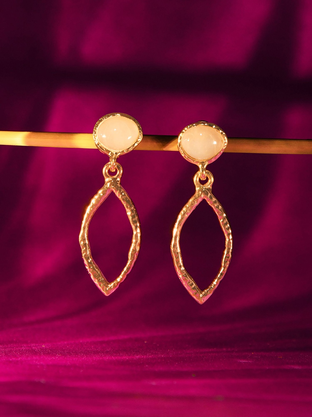 

Accessorize Crystals Studded Contemporary Drop Earrings, Gold