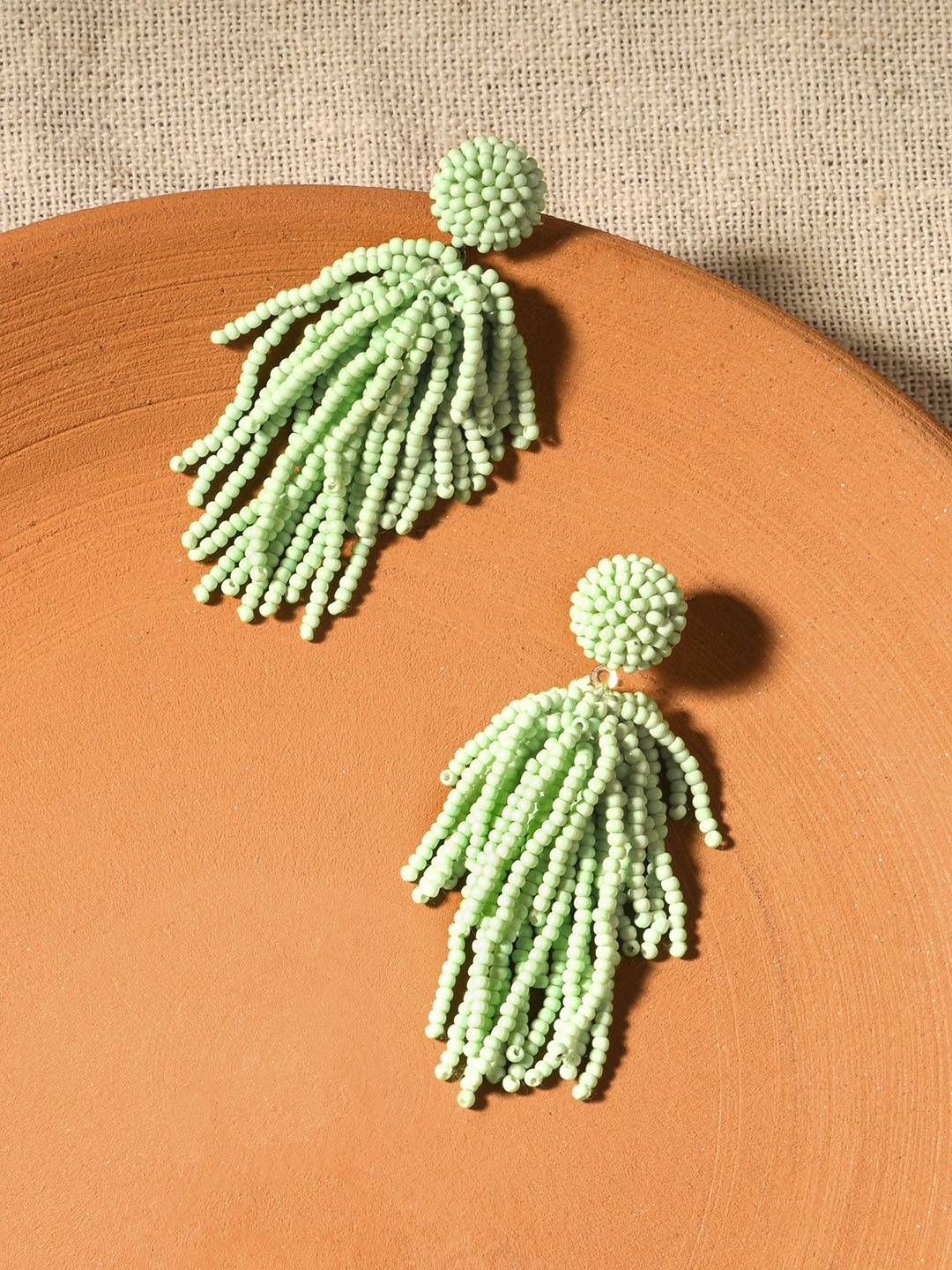 

Accessorize Bead Circular Drop Earrings, Green