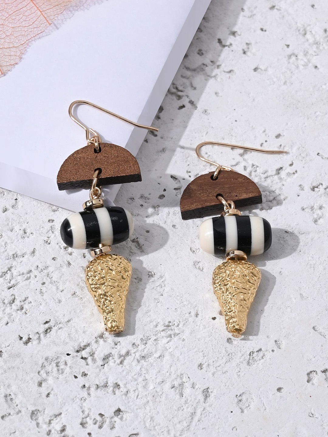 

Accessorize Beaded Circular Drop Earrings, Gold