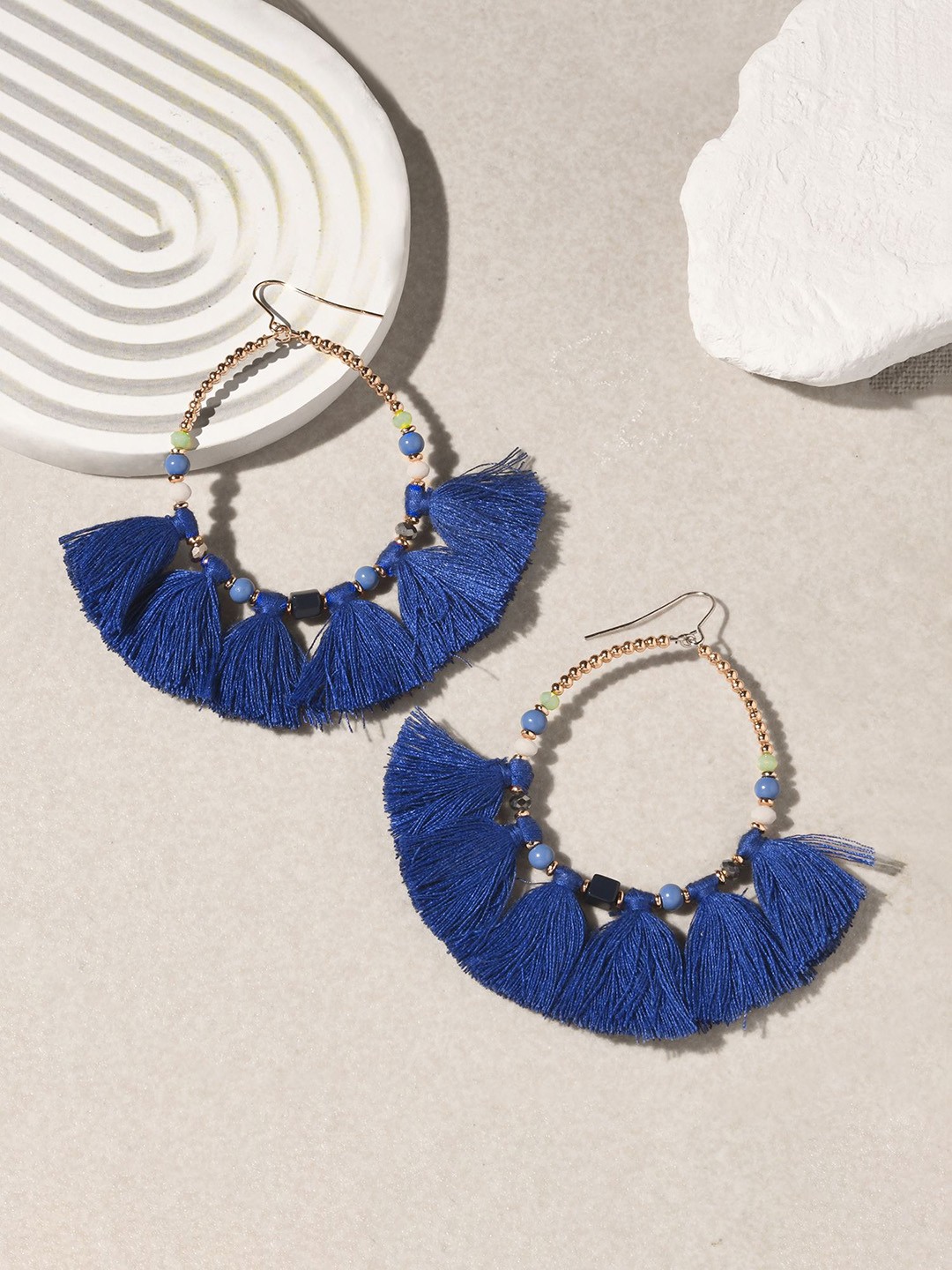 

Accessorize Circular Drop Earrings, Blue