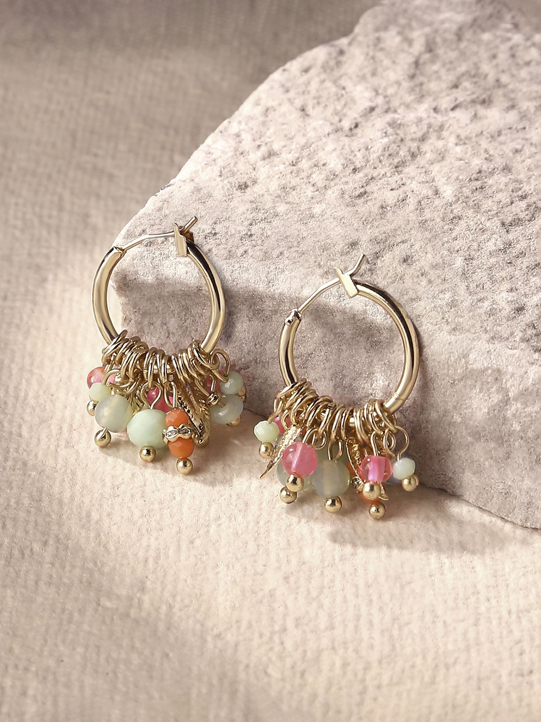 

Accessorize Beaded Circular Drop Earrings, Gold