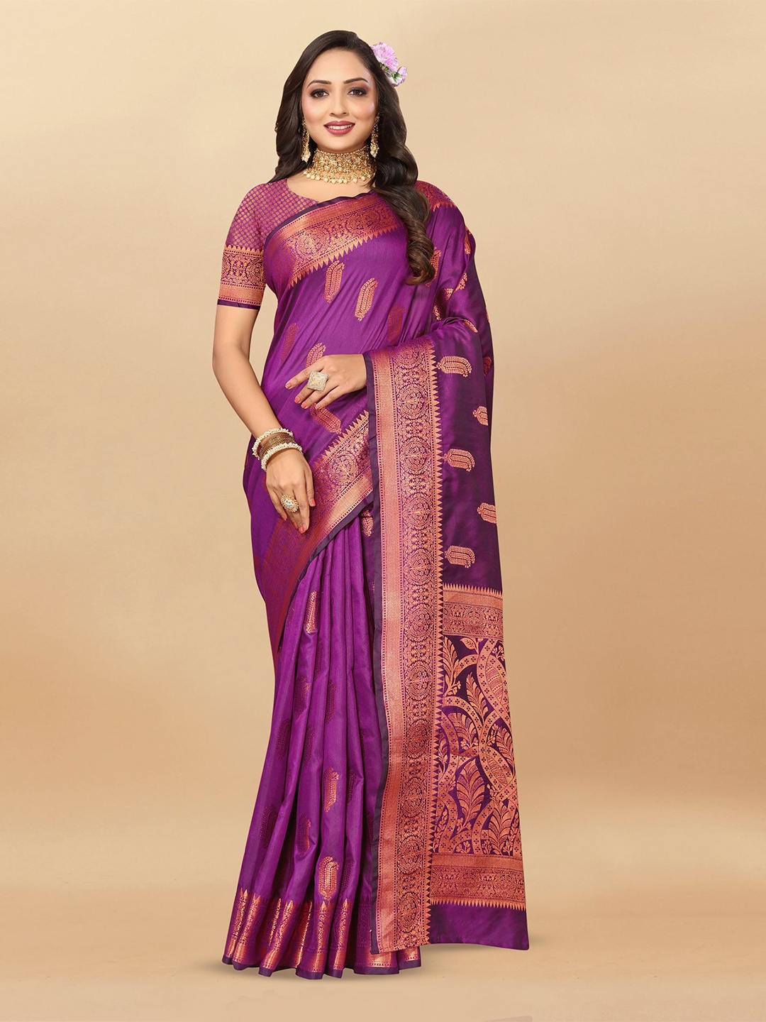 

Upalksh Woven Design Zari Banarasi Saree, Pink