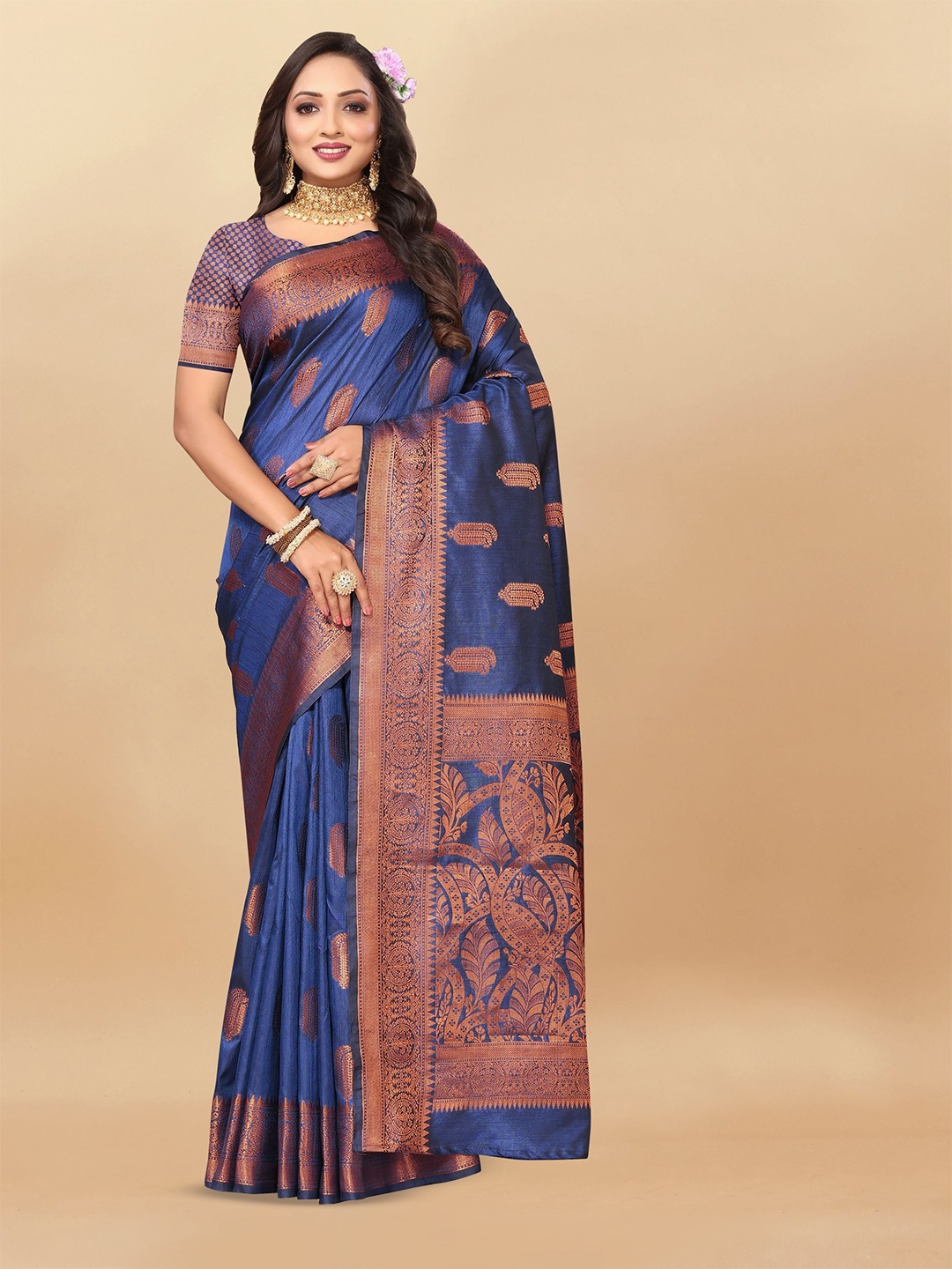 

Upalksh Woven Design Zari Banarasi Saree, Blue