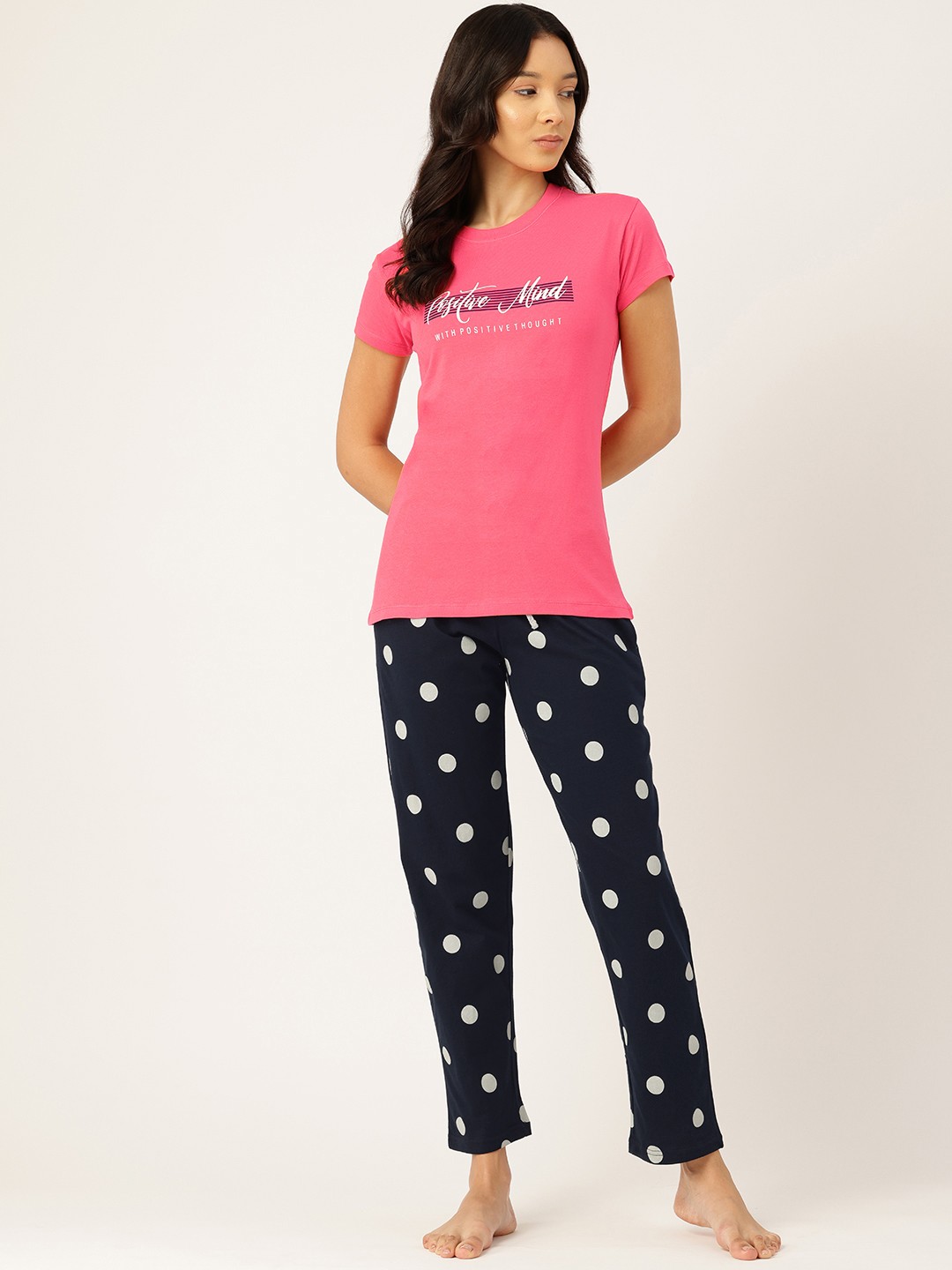 

ETC Typography Print Night Suit, Coral