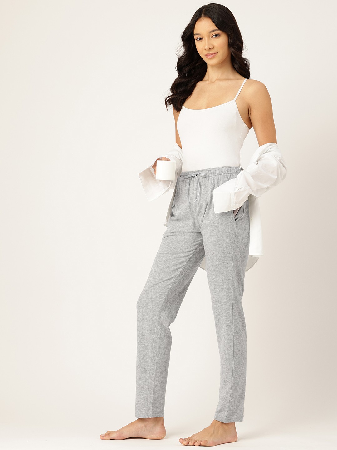 

ETC Mid-Rise Lounge Pants, Grey melange