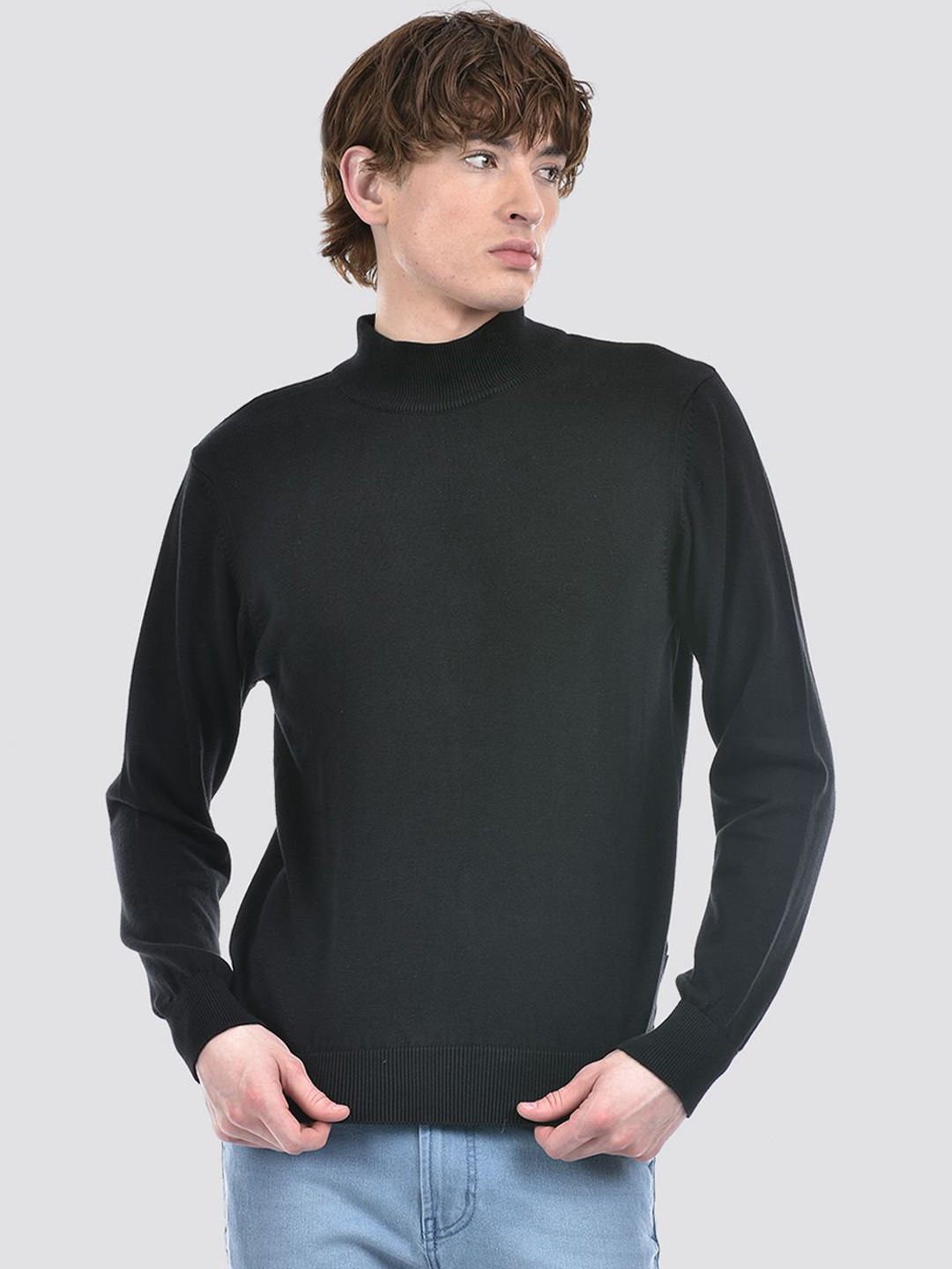 

Numero Uno Cotton solid Men Pullover, Black