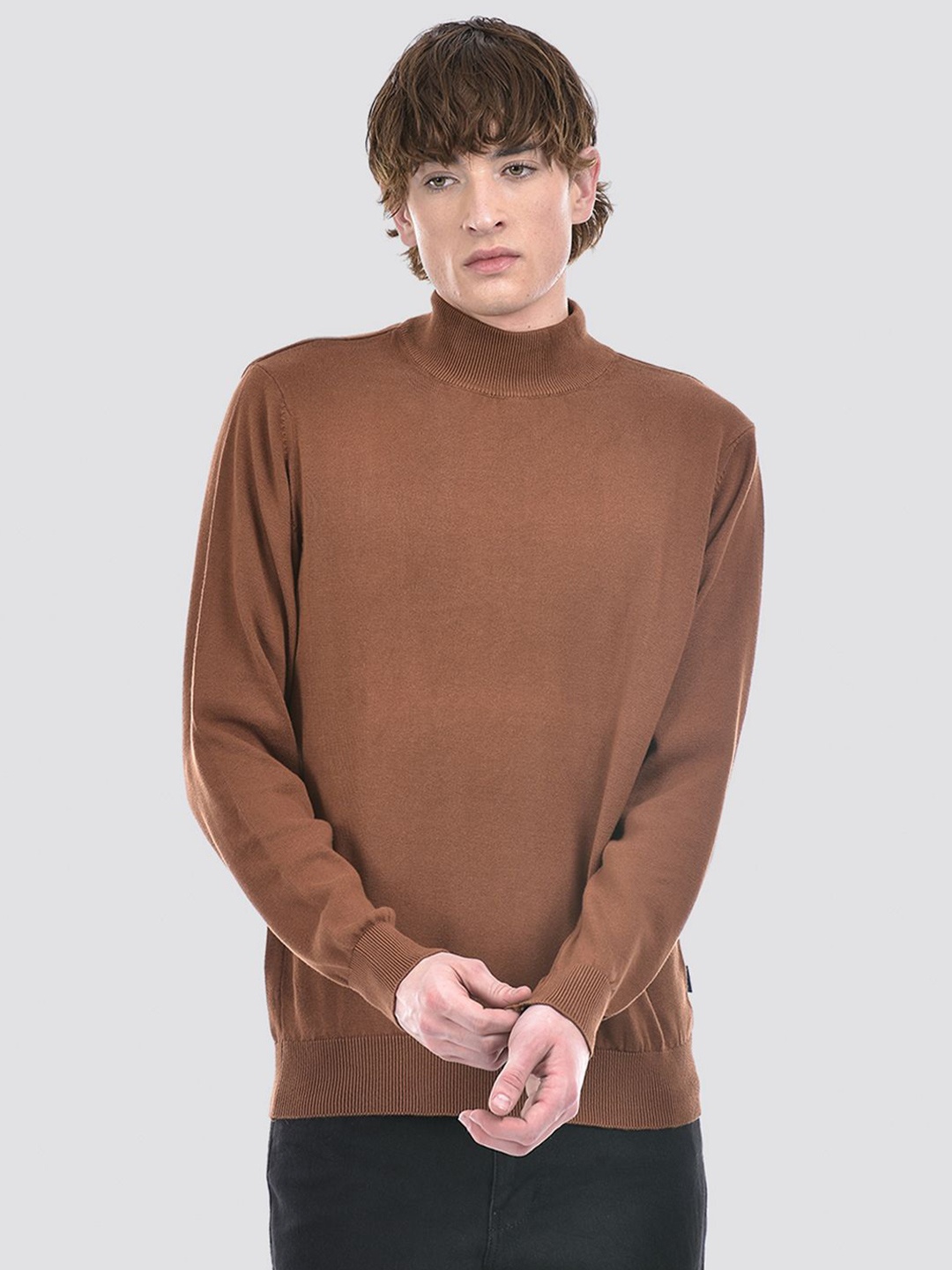 

Numero Uno Cotton solid Men Pullover, Brown