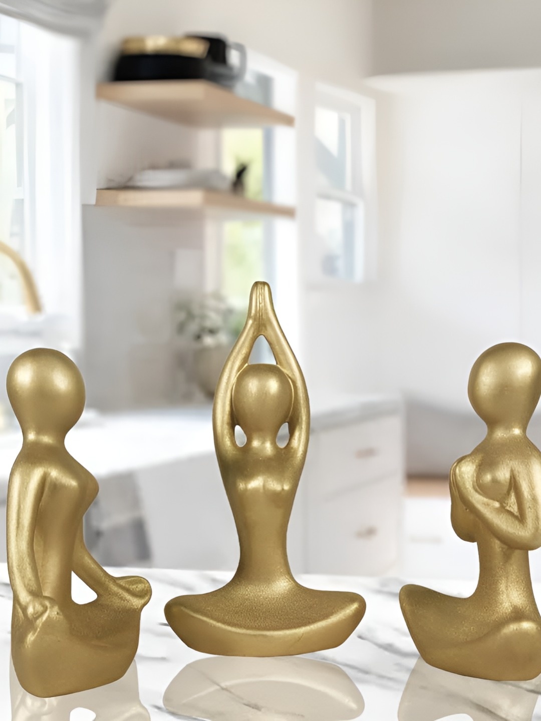

LASAKI Gold-Toned 3 Pieces Ceramic Figurine Showpiece