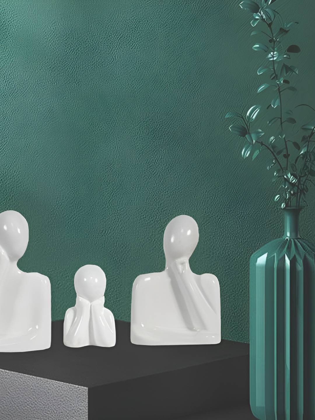 

LASAKI White 3 Pieces Ceramic Figurine Showpiece