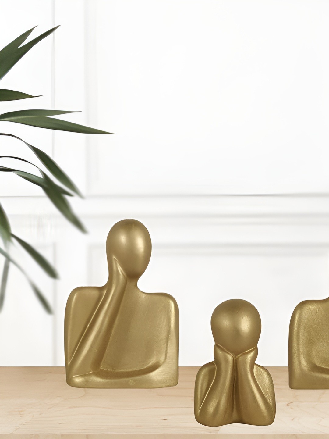 

LASAKI Gold-Toned 3 Pieces Ceramic Figurine Showpiece