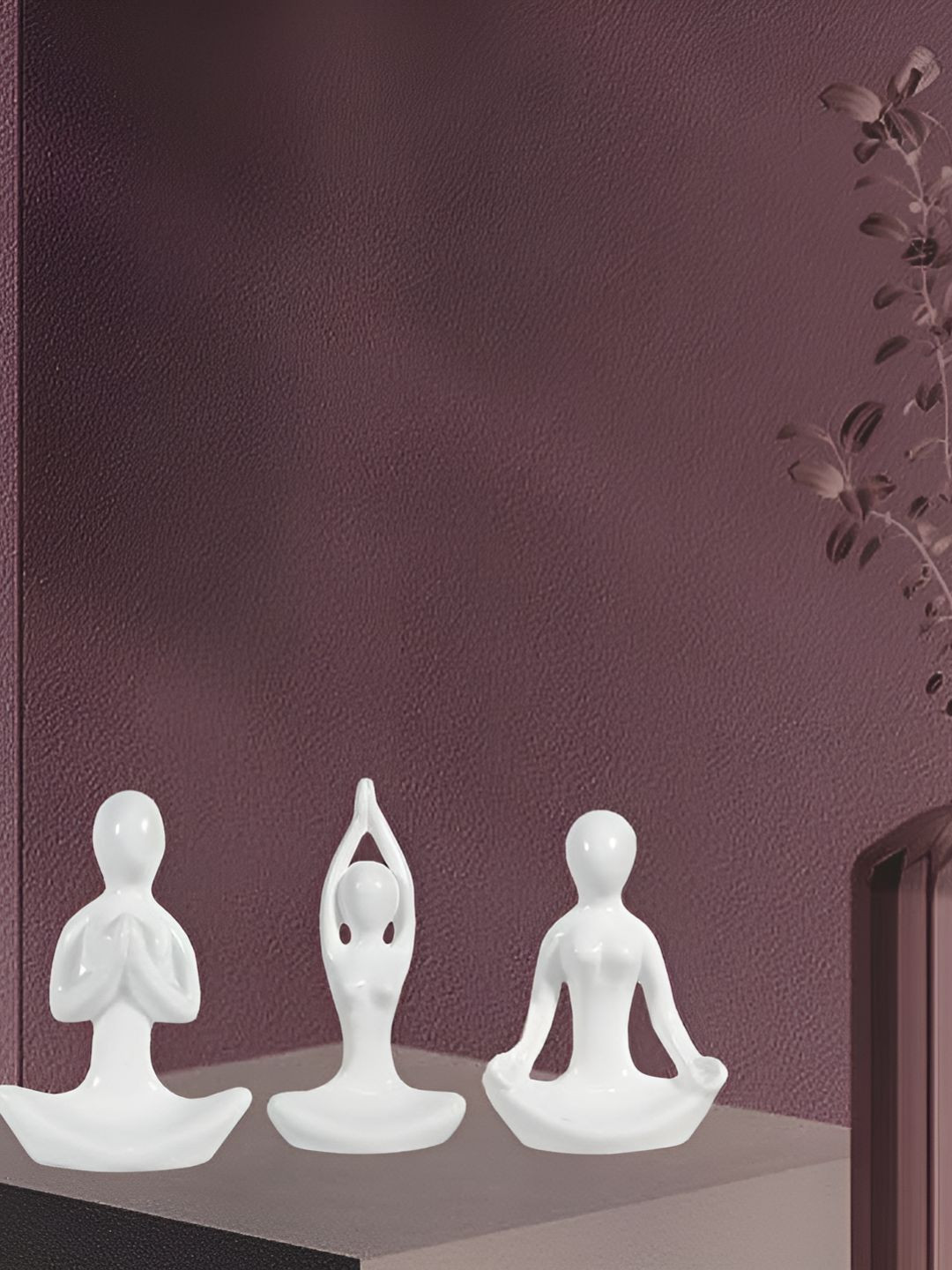 

LASAKI White 3 Pieces Ceramic Figurine Showpiece