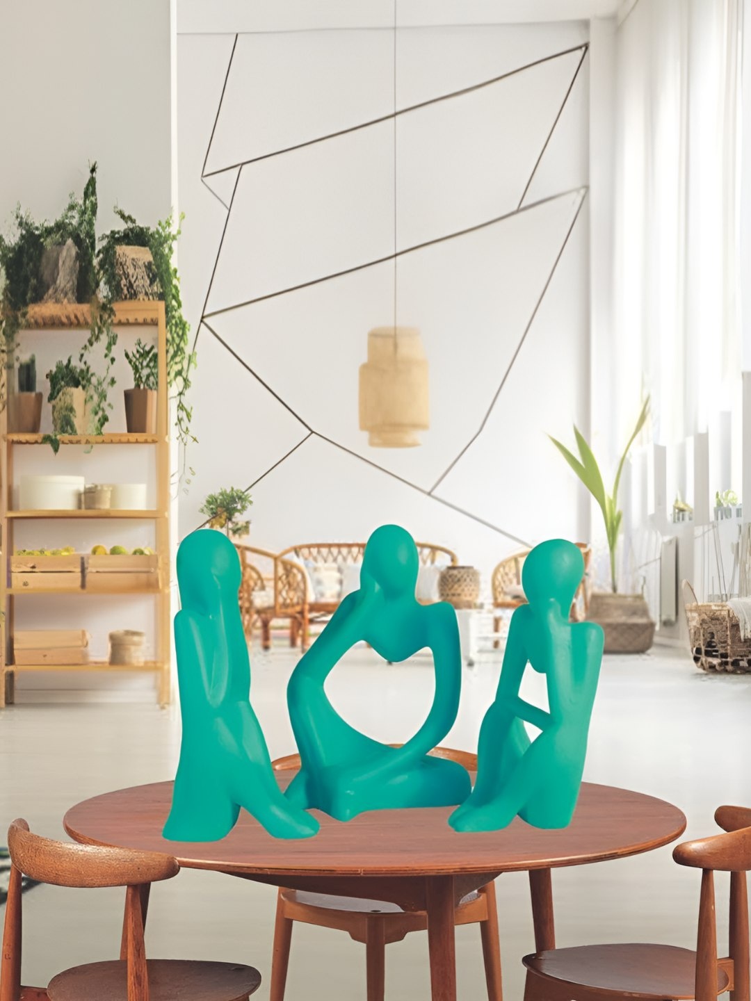 

LASAKI Blue 3 Pieces Ceramic Figurine Showpiece
