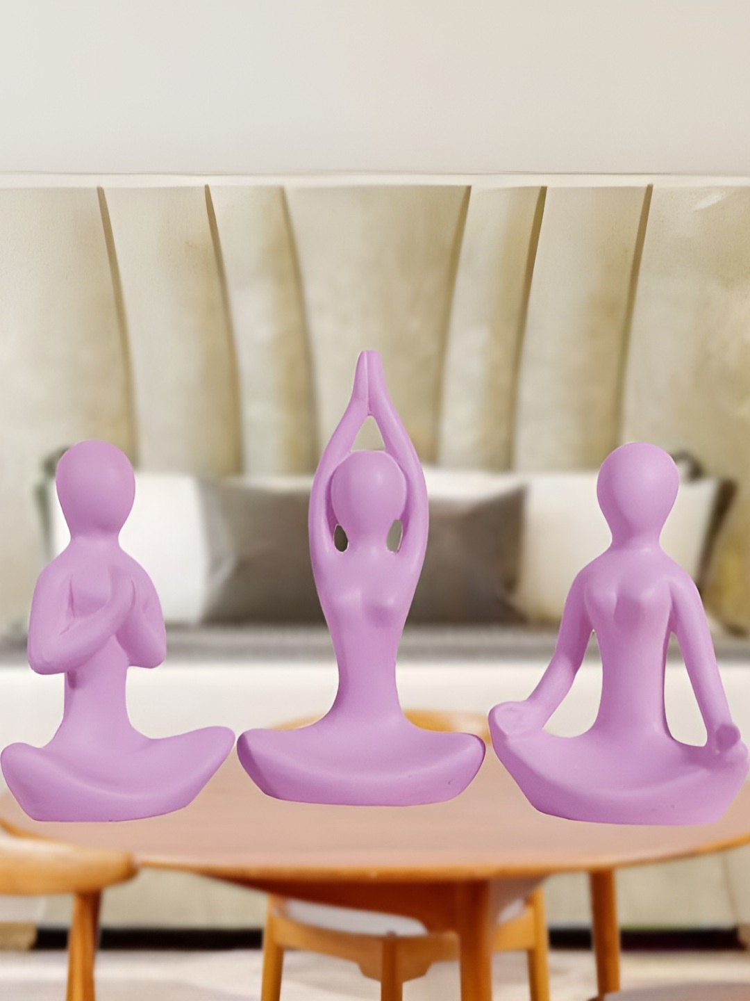 

LASAKI 3 Pieces Purple Figurine Showpiece