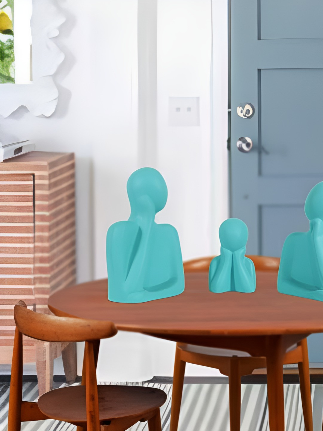 

LASAKI 3 Pieces Blue Figurine Showpiece