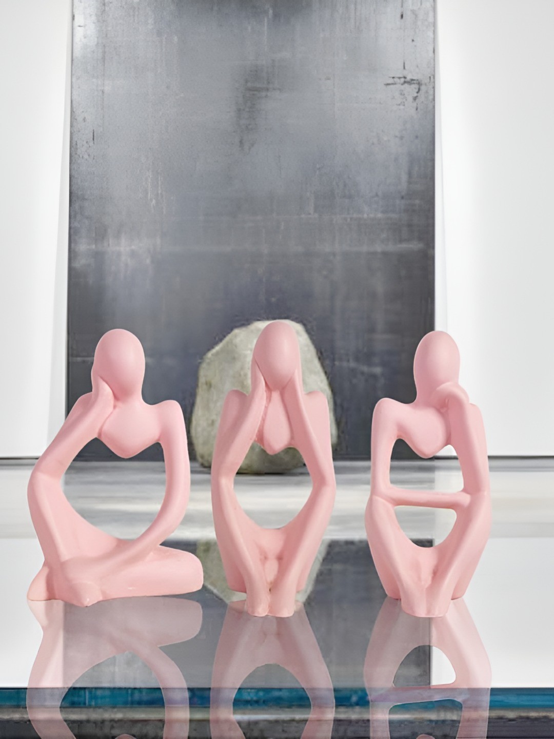 

LASAKI Pink 3 Pieces Figurine Showpiece