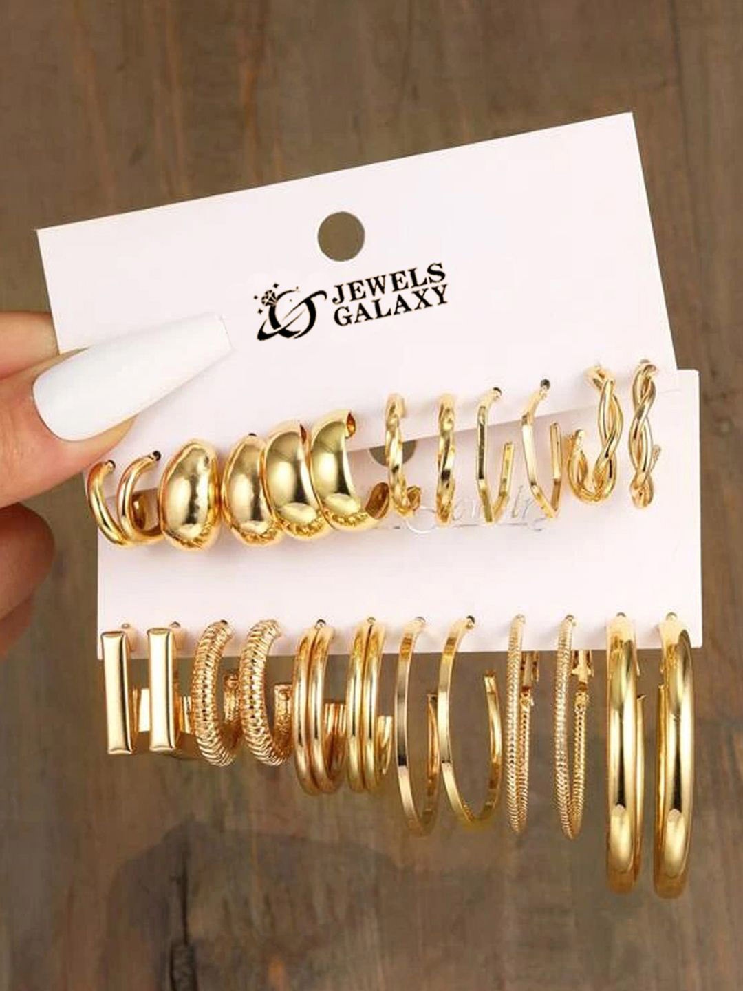 

Jewels Galaxy Set of 12 Gold-Plated Hoop Earrings