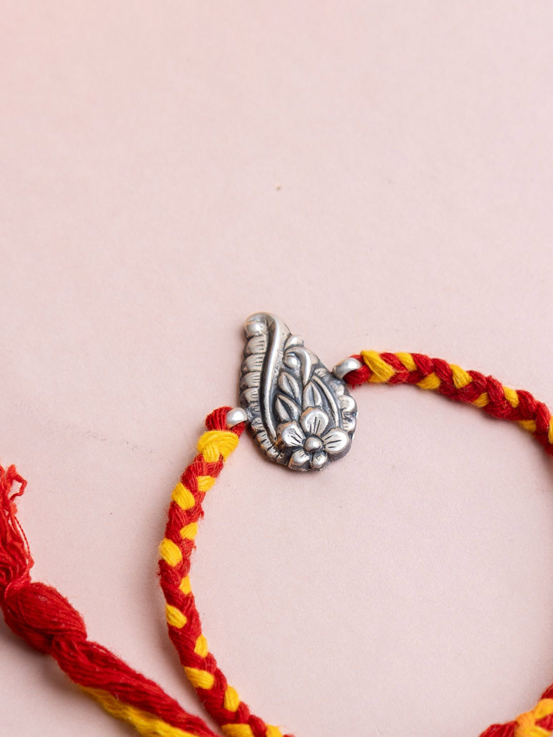 

Shyle 925 Sterling Silver Floral Thread Rakhi