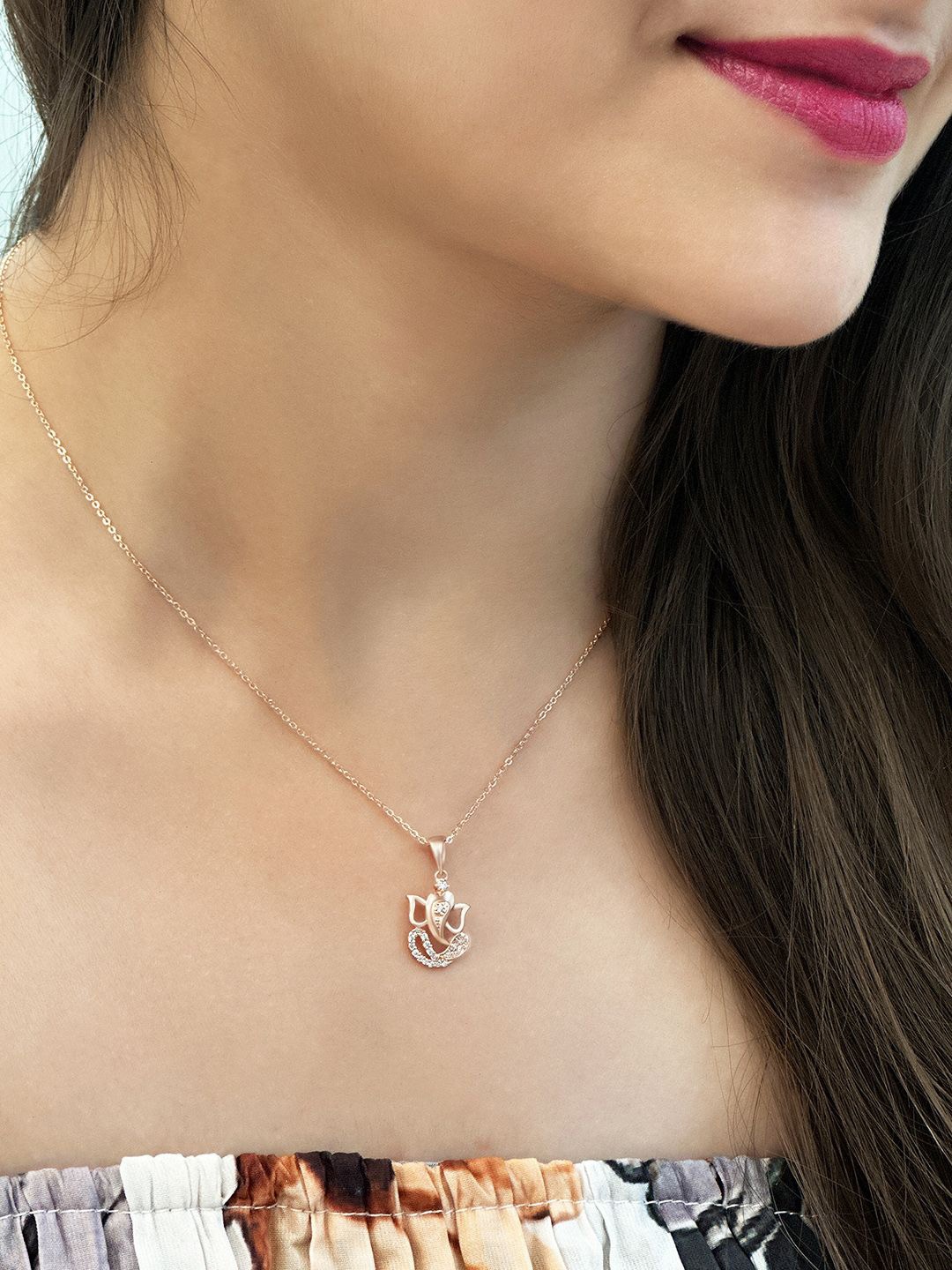 

March by FableStreet 18KT Rose Gold-Plated Stainless Steel Pendant With Chain