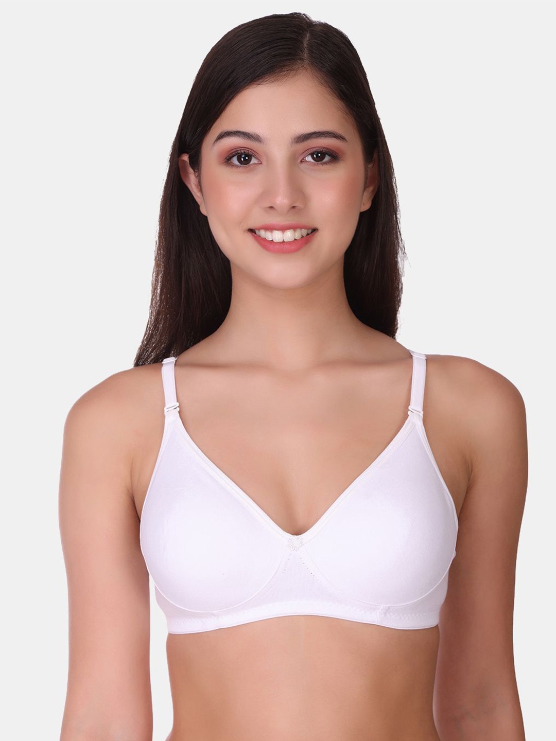 

POOJA RAGENEE Full Coverage Non Padded Cotton T-shirt Bra, White