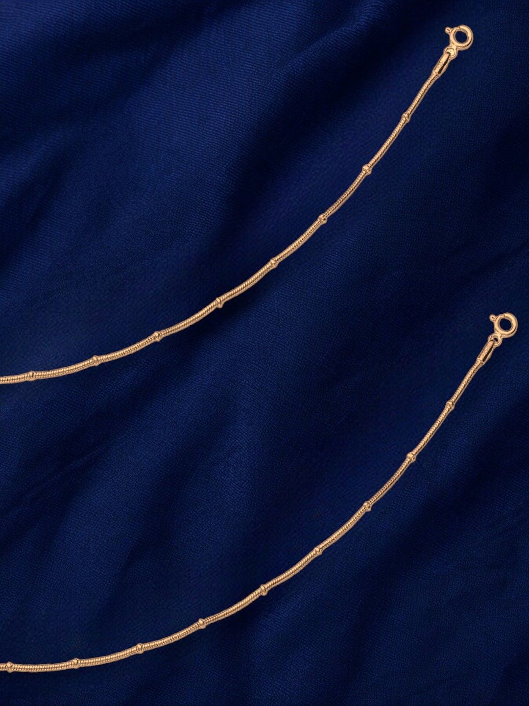 

Taraash Set of 2 Rose Gold-Plated 925 Sterling Silver Anklet