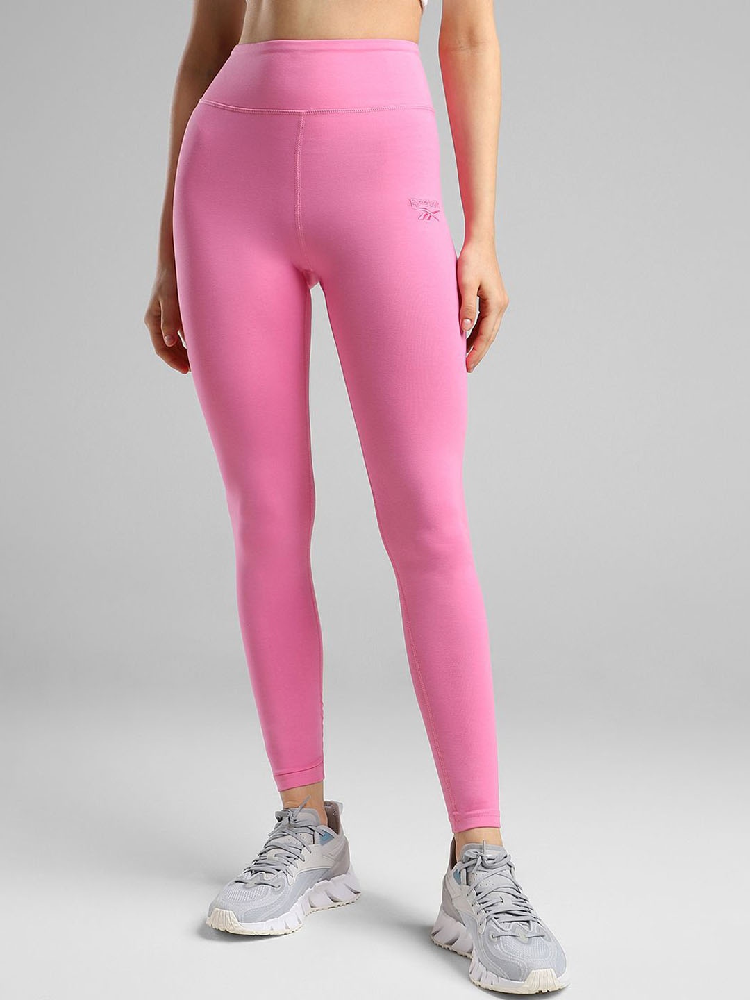 

Reebok Ankle-Length Cotton Lifestyle Tights, Pink