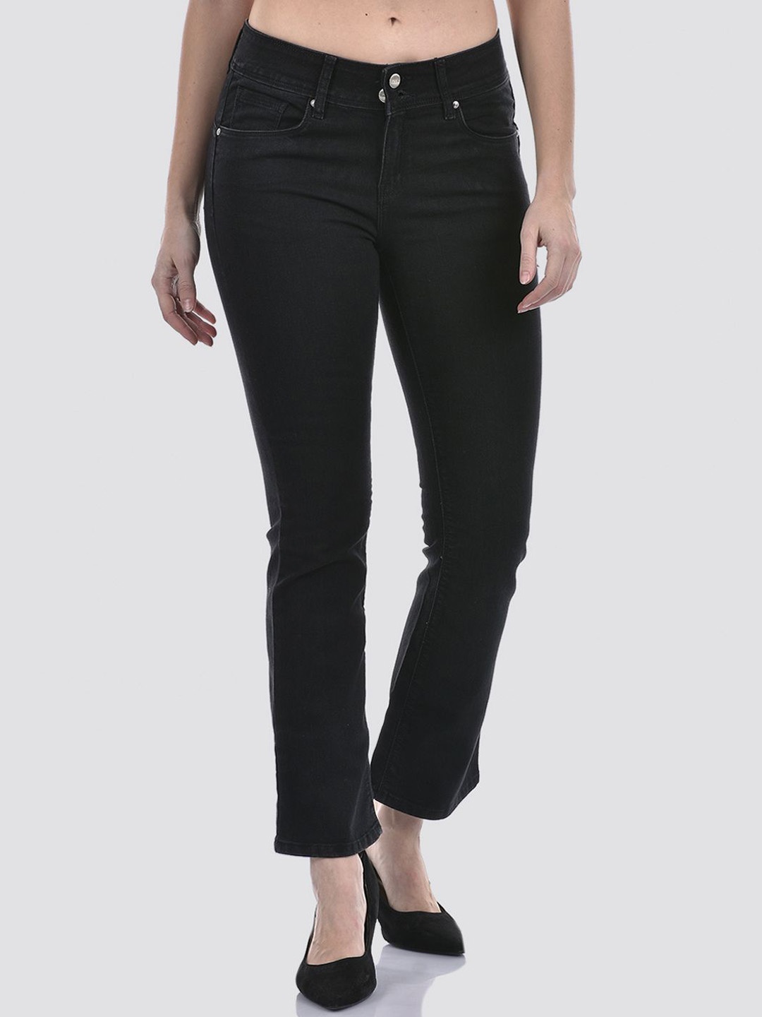 

Numero Uno Women Solid Bootcut Sustainable Stretchable Jeans, Black