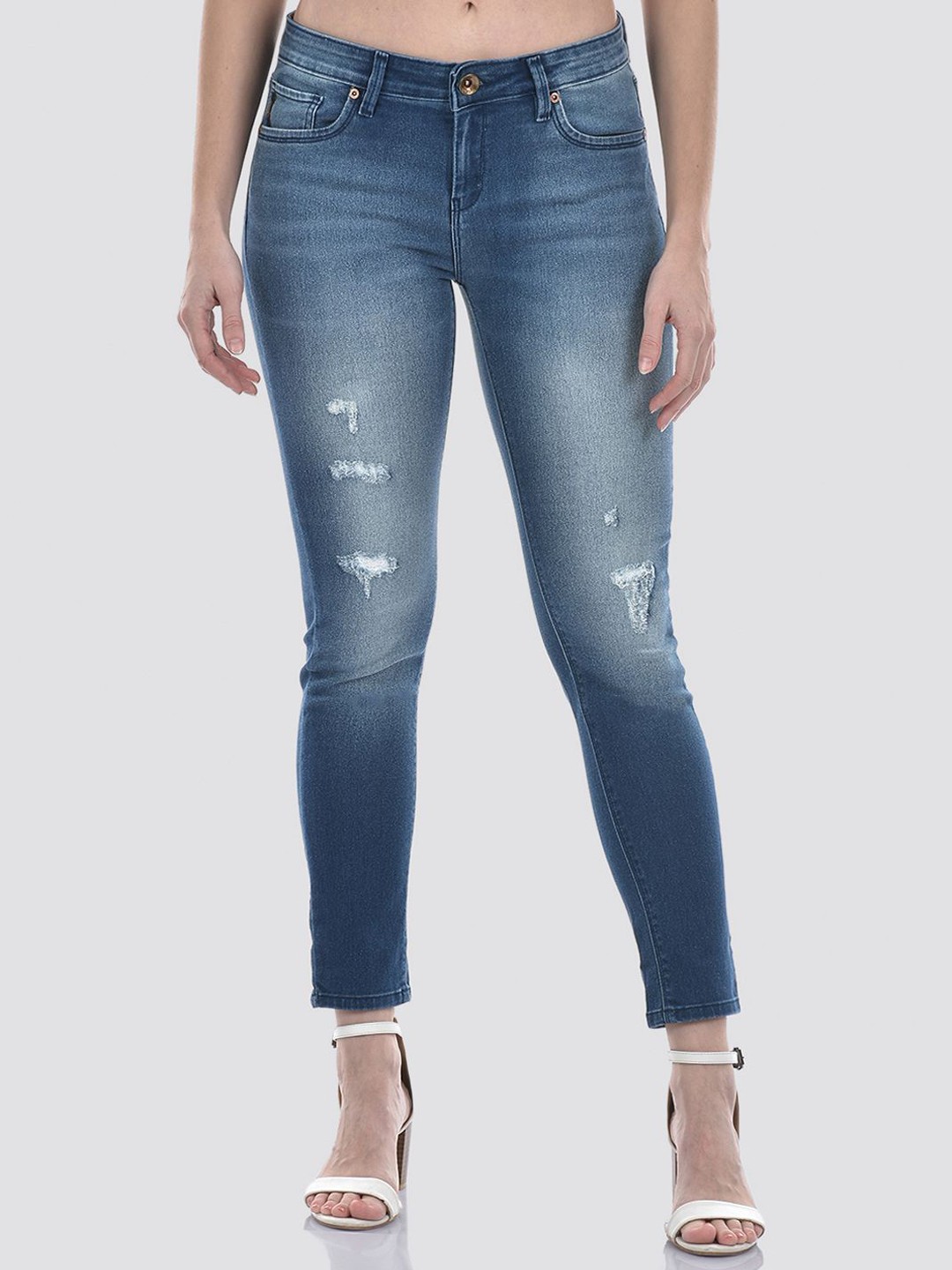 

Numero Uno Women Solid Slim Fit Sustainable Stretchable Jeans, Blue