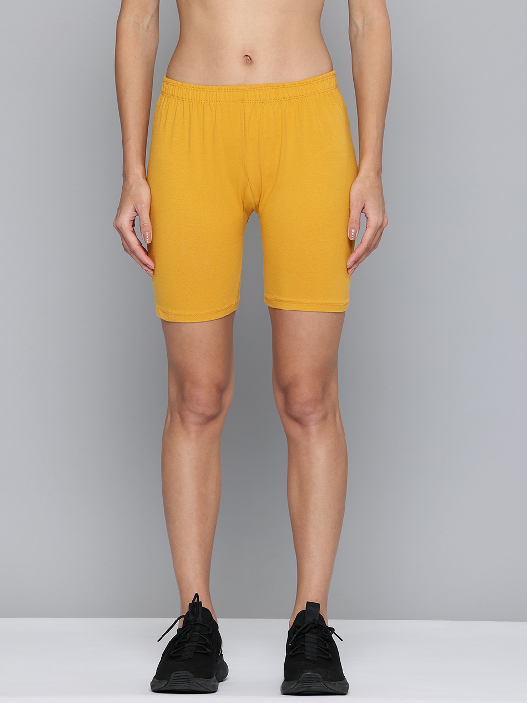 

Jinfo Skinny Fit Cycling Sports Shorts, Gold