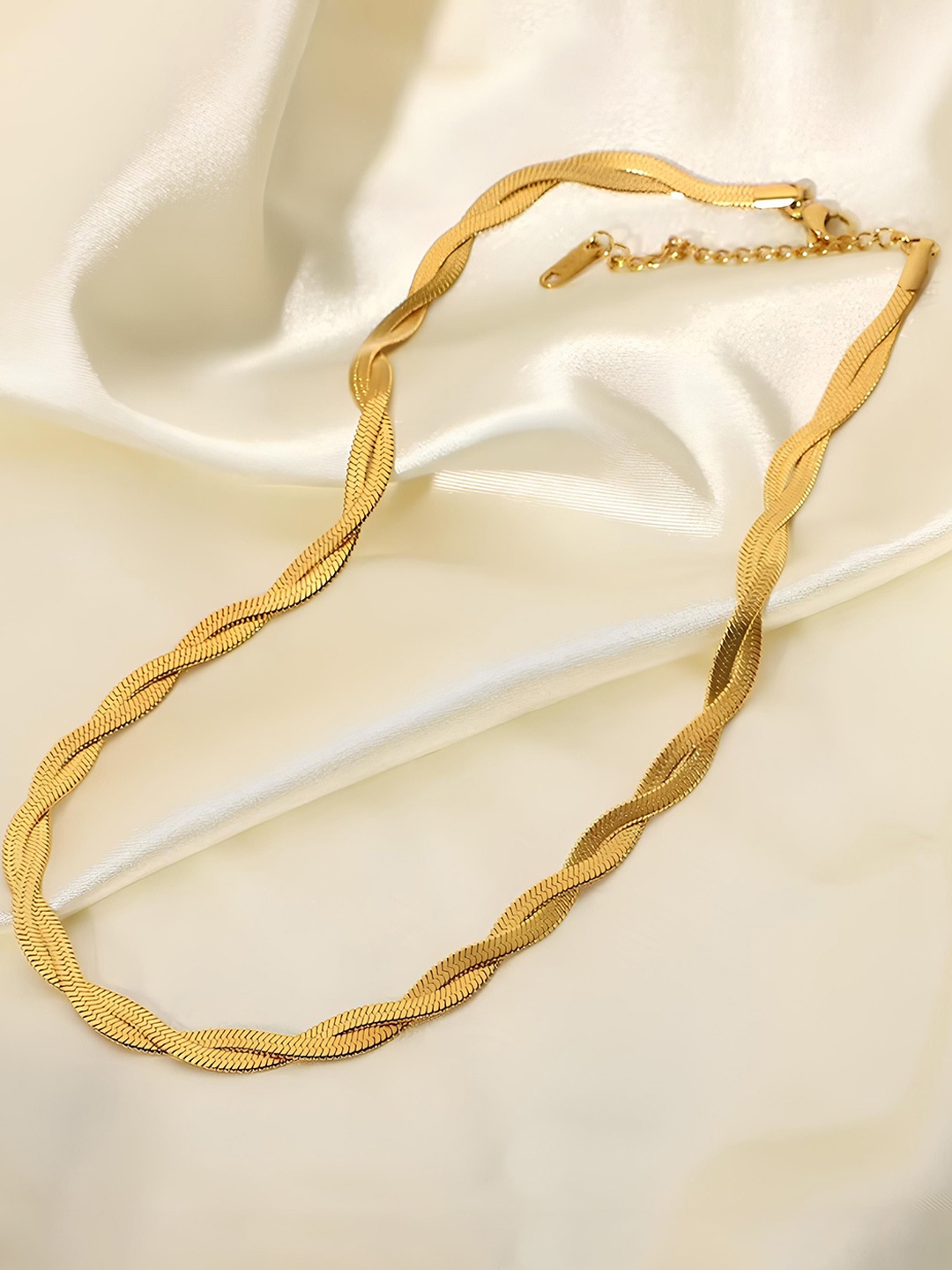 

KARISHMA KREATIONS Unisex Stainless Steel Gold-Plated Multilayer Snake Chain