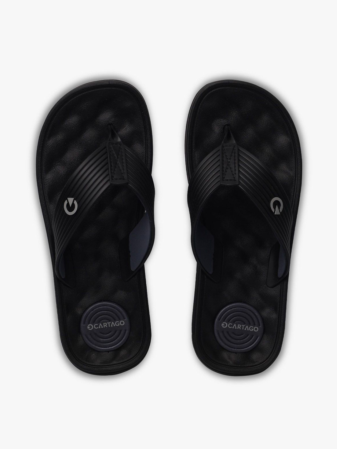 

CARTAGO Men Thong Flip-Flops, Black