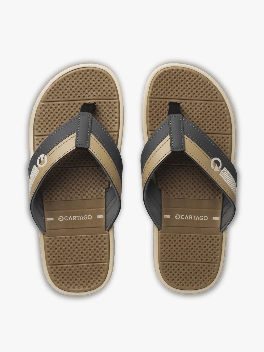 

CARTAGO Men Thong Flip-Flops, Beige