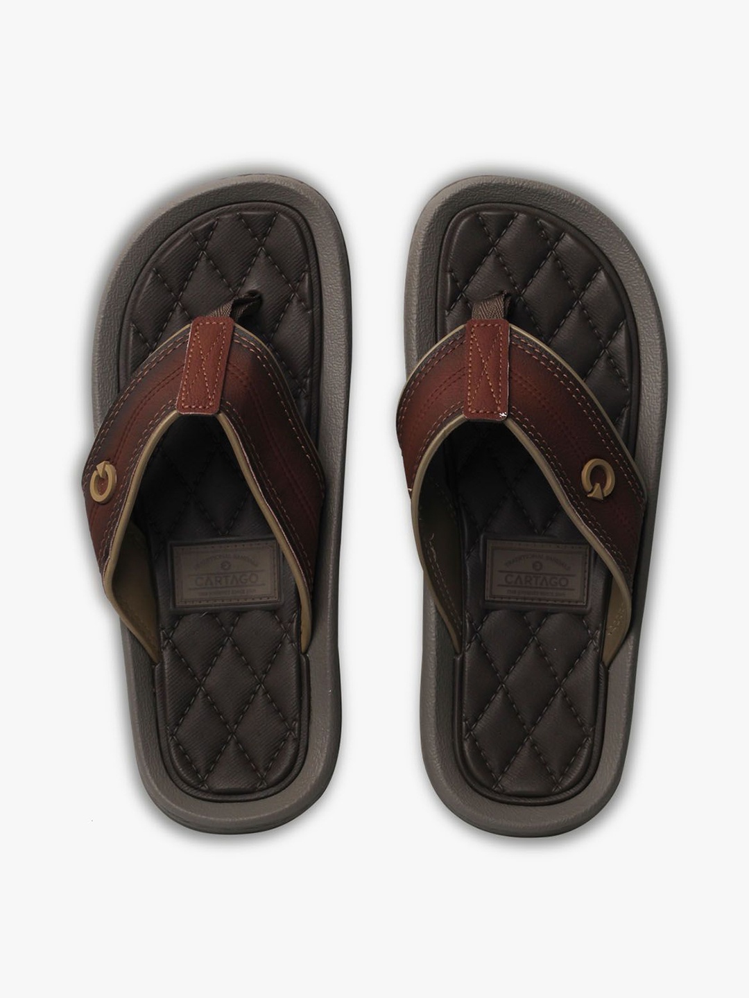 

CARTAGO Men Thong Flip-Flops, Brown