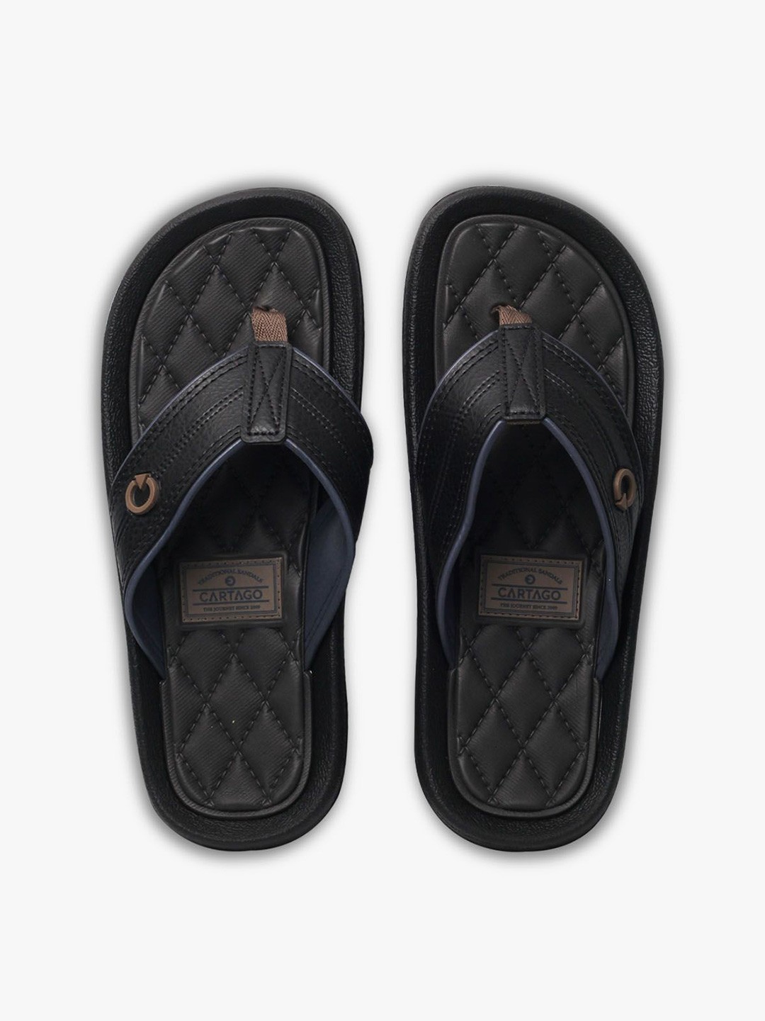 

CARTAGO Men Thong Flip-Flops, Black