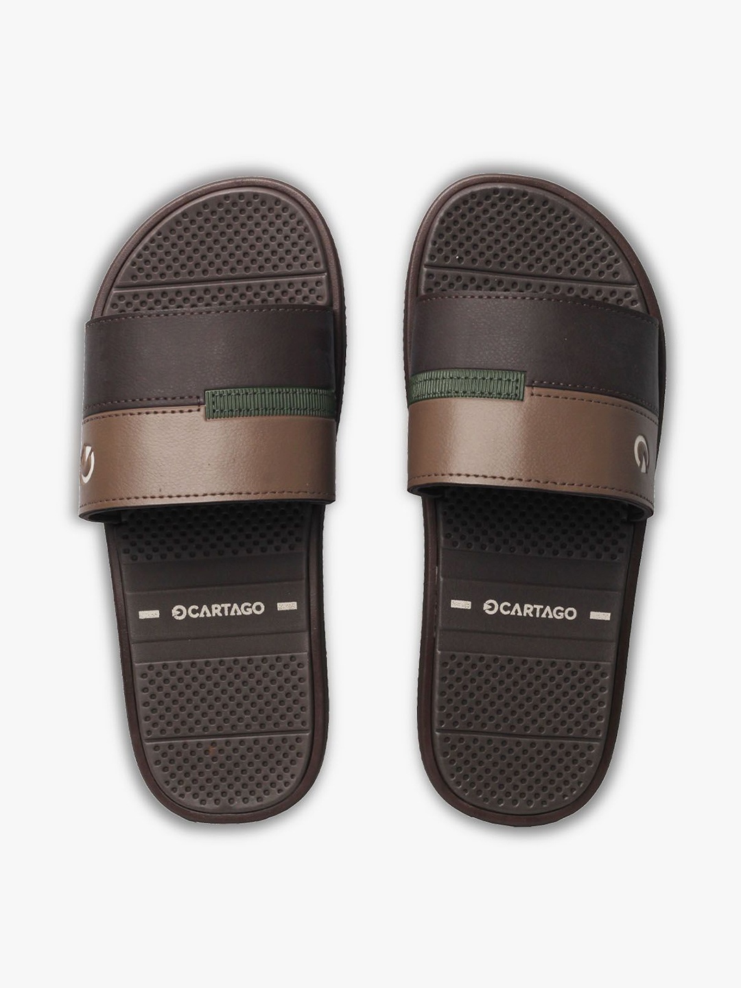

CARTAGO Men Colourblocked Sliders, Brown